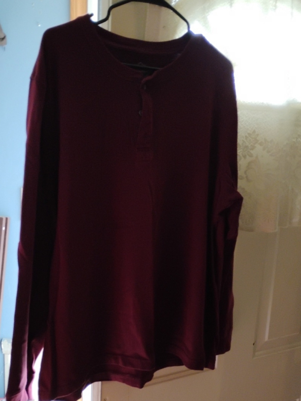 St. John's Bay Mens Burgundy Long-Sleeve Henley